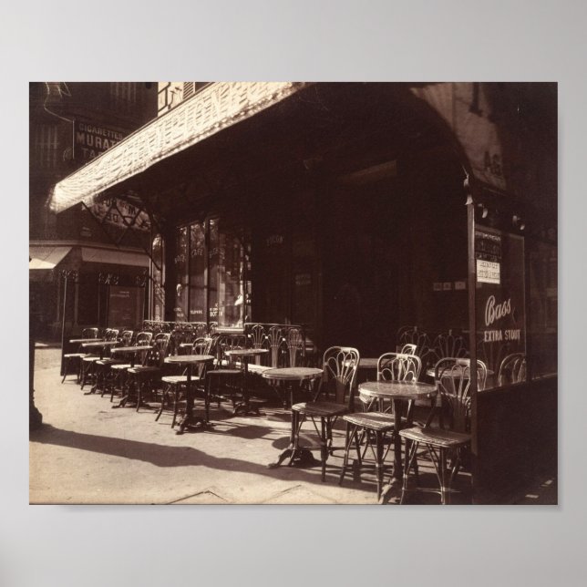 Affiche Eugène Atget : Café, Avenue de la Grande-Armée (Devant)
