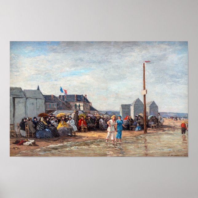 Affiche Eugene Boudin - L'heure de la baignade à Trouville (Devant)