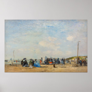 Affiche Eugene Boudin - Rassemblement sur la plage