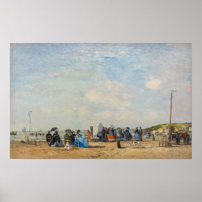 Affiche Eugene Boudin - Rassemblement sur la plage (Devant)