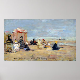 Affiche Eugène Boudin sur la plage