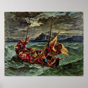 Affiche Eugene Delacroix - Christ en mer de la Galilée