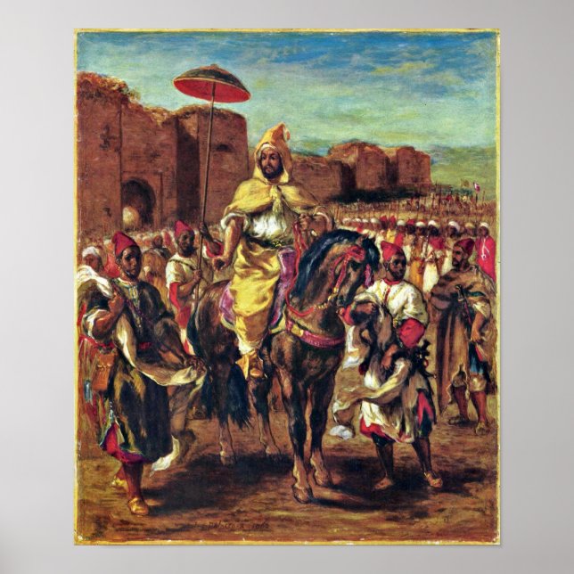 Affiche Eugene Delacroix - Le Sultan du Maroc (Devant)