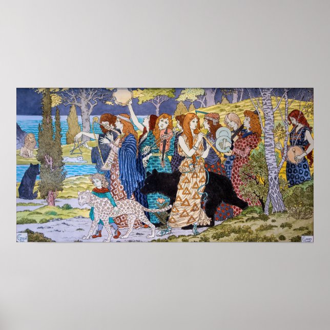 Affiche Eugene Grasset - Panneau décoratif Harmony (Devant)