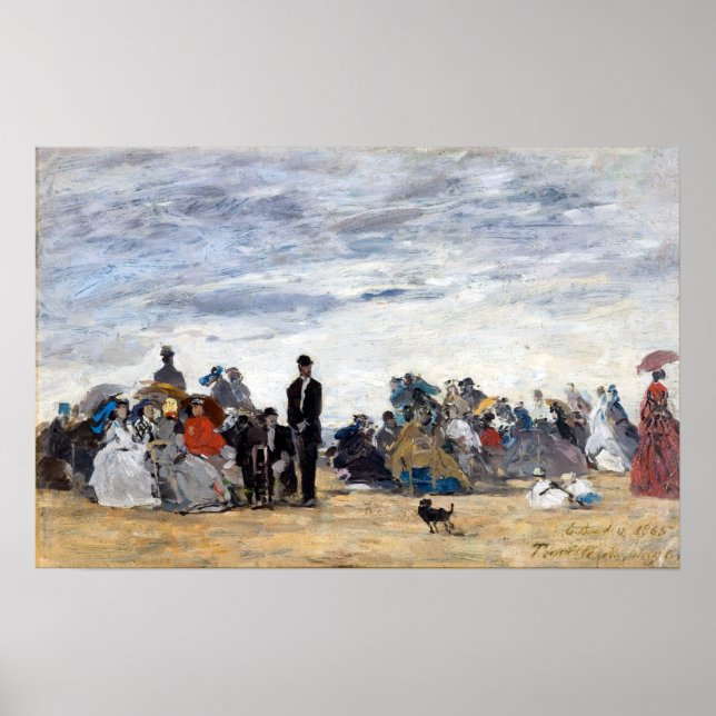 Affiche Eugène Louis Boudin Beach à Trouville (Devant)