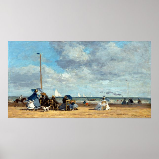 Affiche Eugène Louis Boudin Beach à Trouville (Devant)