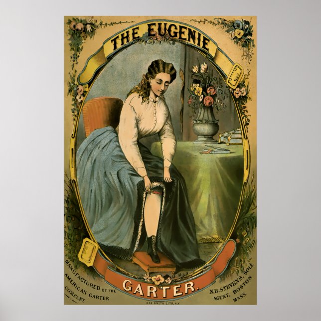 Affiche EUGENIE Garter Publicité c. 1840 (Devant)