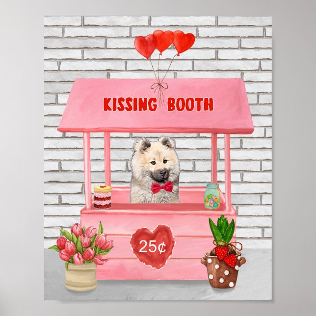 Affiche Eurasier Chien Valentine's Day Kissing Booth (Devant)