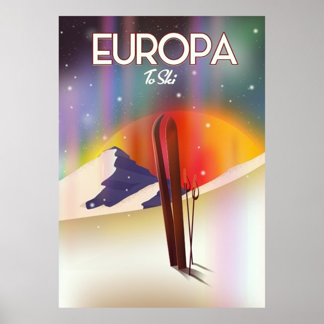 Affiche Europa - Lune de Jupiter Art spatial. (Devant)
