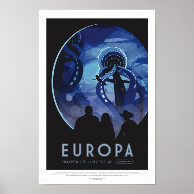 Affiche Europa Tour - Retro Space Travel Art (Devant)