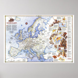 Affiche " Europe : 1983 - Carte d'histoire détaillée ...