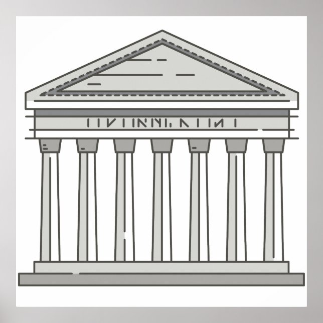 Affiche Europe antique panthéon romain temple WorldLandmar (Devant)