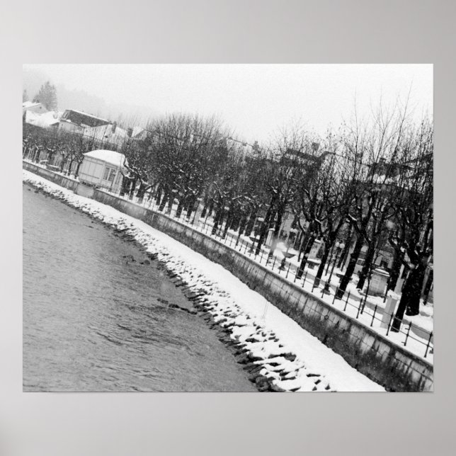 Affiche Europe, Autriche, Salzbourg. La rive de la rivière (Devant)