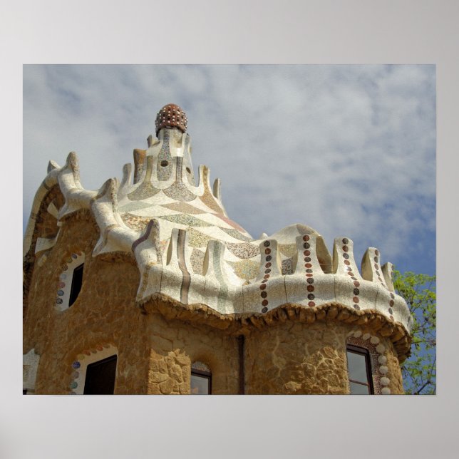 Affiche Europe, Espagne, Catalogne, Barcelone. Park Guell, (Devant)