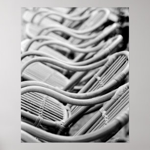 Affiche Europe, Espagne, Majorque. Chaises de café, Palma