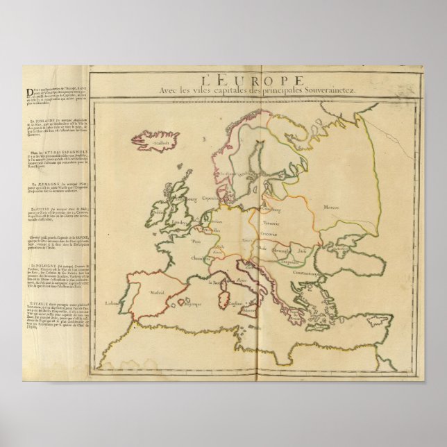 Affiche Europe et grandes villes (Devant)