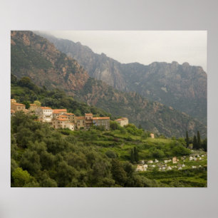 Affiche Europe, France, Corse, Ota. Ville d'Ota et