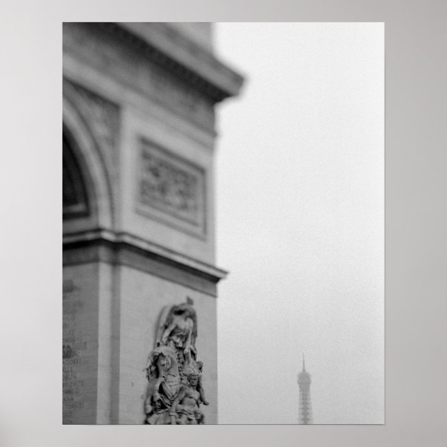 Affiche Europe, France, Paris. Arc de Triomphe et 2 (Devant)