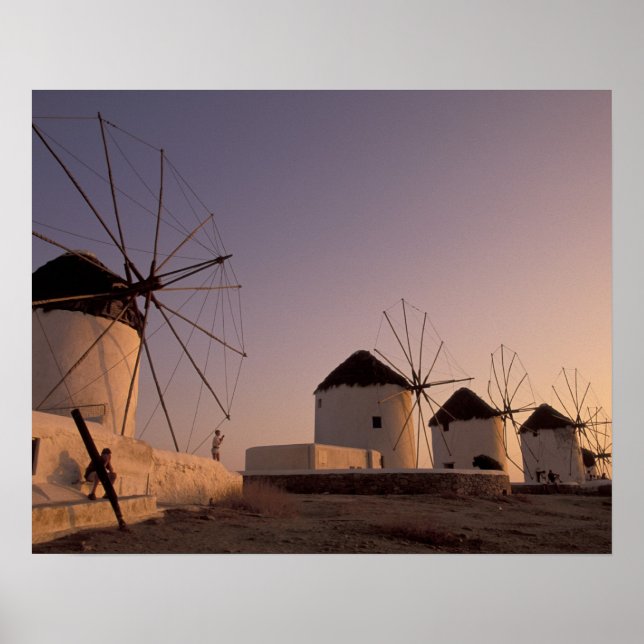Affiche Europe, Grèce, Îles Cyclades, Mykonos, (Devant)