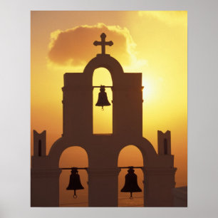 Affiche Europe, Grèce, îles Cyclades, Santorin,