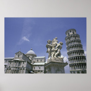 Affiche Europe, Italie, Pise, Tour penchée de Pise