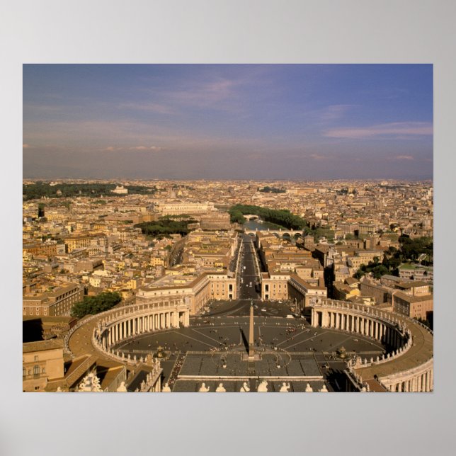 Affiche Europe, Italie, Rome, Le Vatican. Vue de St. (Devant)