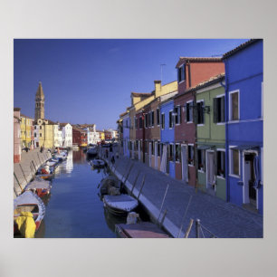 Affiche Europe, Italie, Venise, Île de Murano, Coloré