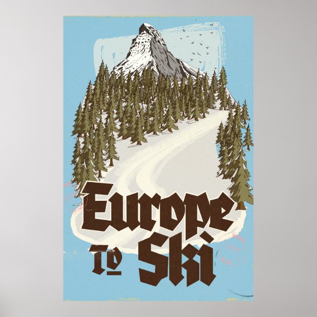Affiche Europe Pour Skier (Devant)