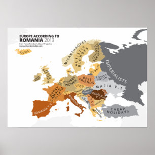 Affiche Europe Selon la Roumanie
