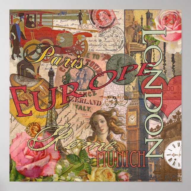Affiche Europe Travel Vintage (Devant)