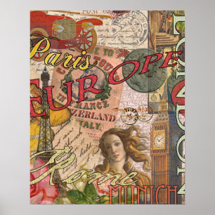 Affiche Europe Travel Vintage