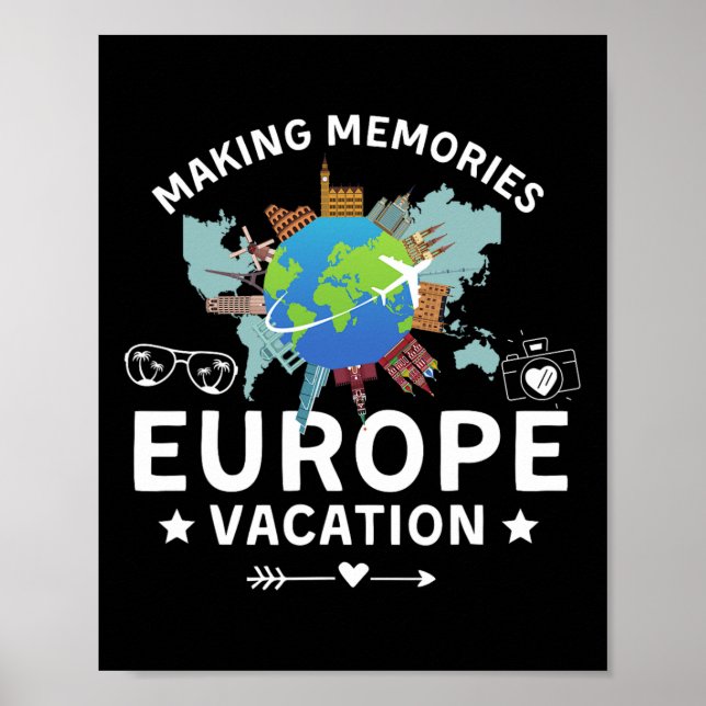 Affiche Europe Vacances 2025 Faire des souvenirs Vacances  (Devant)