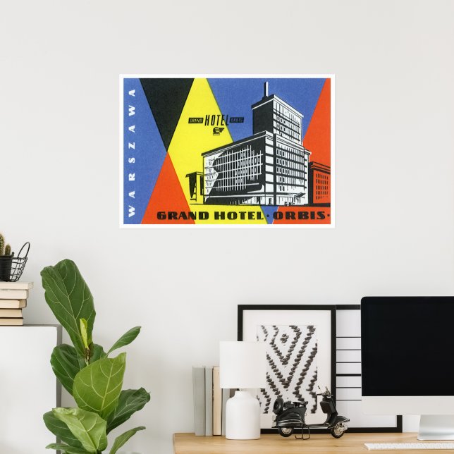 Affiche Europe Vintage voyage, Varsovie (Varsovie), Pologn (Bureau à domicile)