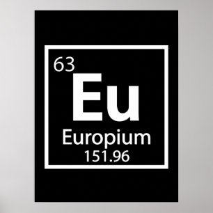 Affiche Europium - Europe Science Periodic Design