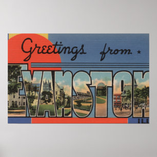 Affiche Evanston, l'Illinois - grandes scènes de lettre