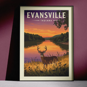 Affiche Evansville Indiana vintage