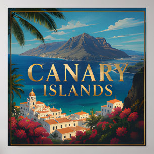 Affiche Évasion Côtière des Îles Canaries Vues Tropicales