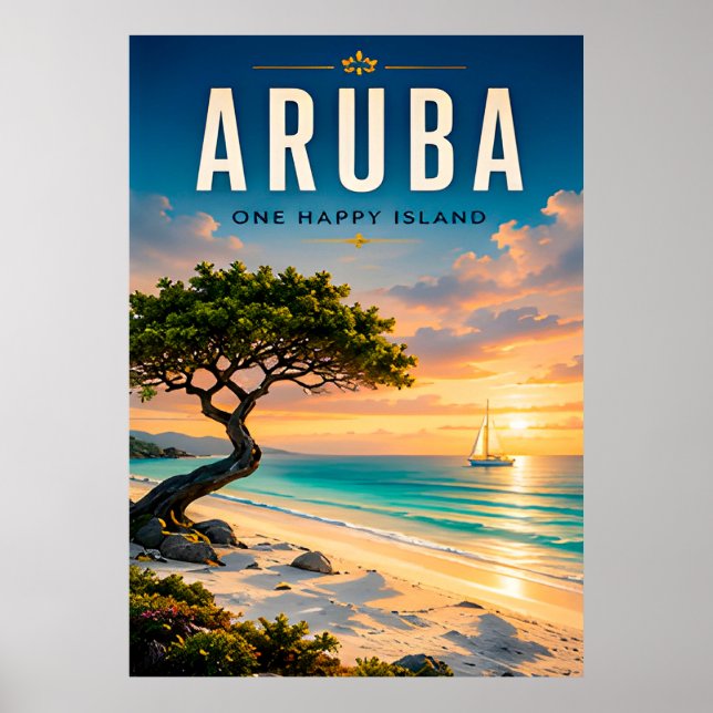 Affiche 🌴 Évasion de plage caribéenne à Aruba ☀️ (Devant)