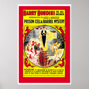Affiche Évasion du baril verrouillé de Harry Houdini 905 V