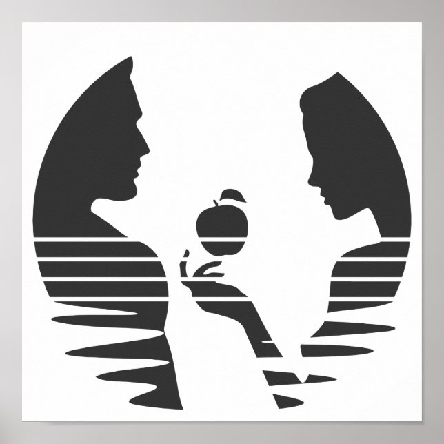 Affiche Eve Met Une Pomme À Adam, Noir Version 1/3 (Devant)