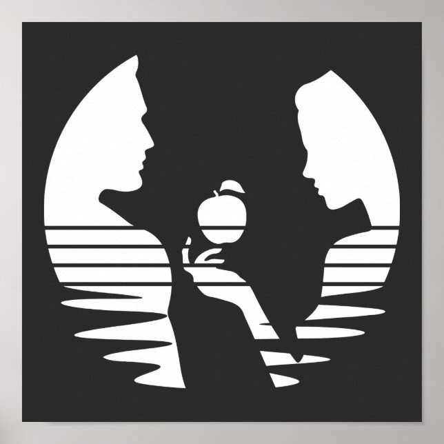 Affiche Eve Met Une Pomme À Adam, Version Blanche 2/3 (Devant)