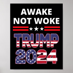 Affiche Éveillé Pas Réveillé Élection Trump Républicain Sa