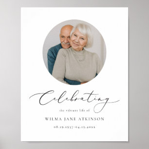 Affiche EVELYN Élégant Script Mémorial Funérailles Bienven