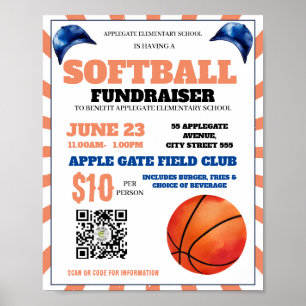 Affiche événement de basket-ball collecte de fonds école a
