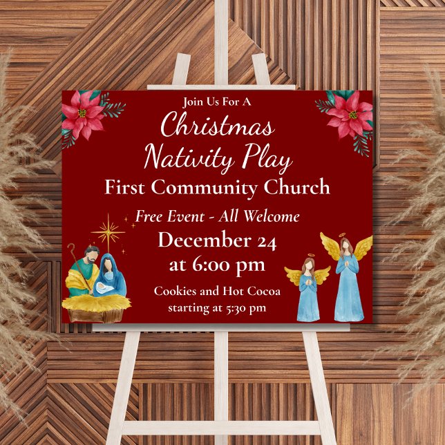 Affiche Événement festif de Noël de l'église rouge promo (Créateur téléchargé)