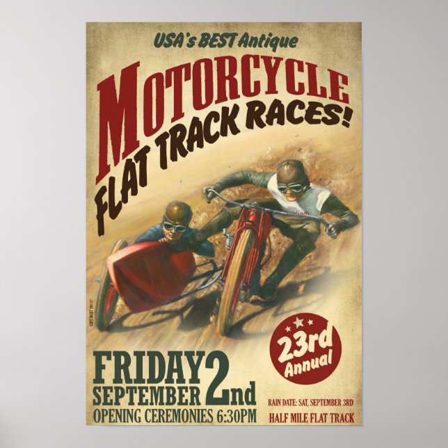Affiche ÉVÉNEMENT MOTORCYCLE vintage (Devant)