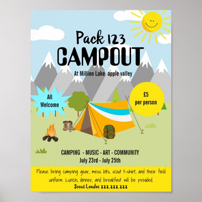 Affiche événement thématique du camp de scouts (Devant)