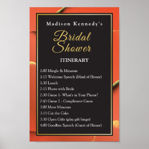 Affiche Événements de douche de mariée ✨ Orange Or Amuseme