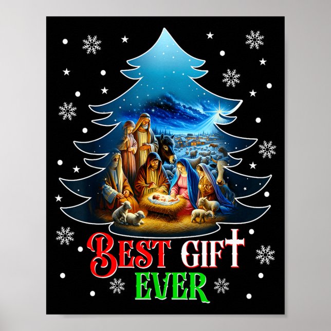 Affiche Ever Christmas Jesus Nativity Scene Merry Christma (Devant)