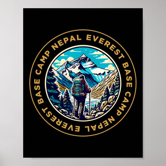 Affiche Everest Base Camp Nepal Mountain Everest View Hiki (Devant)